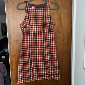 plaid a-line 60s mod mini dress